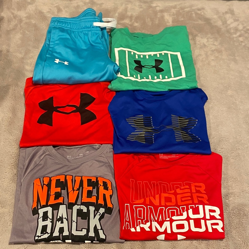 Under Armour Boys Tees & Jogger Lot YSM Assorted Colors